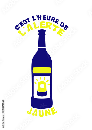 alerte jaune bouteille alcool apero gyrophare humour