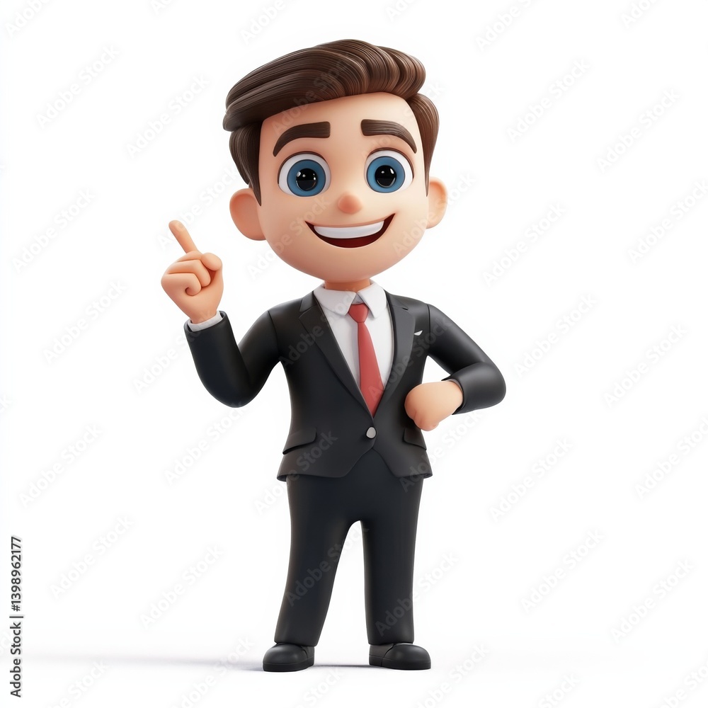 Businessman presentation cartoon character 3d illustration Businessman presentation cartoon character 3d illustration