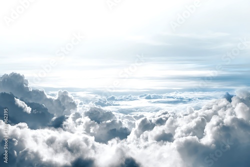 Bright Cloud Scenes Isolated White Backdrop
 photo