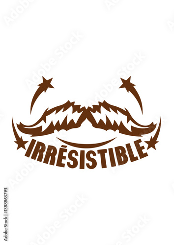ajouter texte irresistible moustache logo