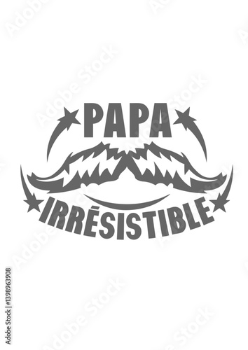 papa irresistible moustache logo fete des peres