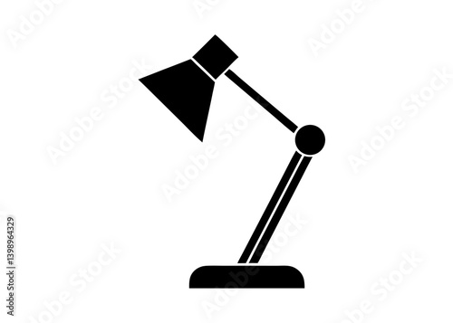 Desk Lamp: A sleek, minimalist design of a desk lamp, embodying focused illumination. Its silhouette against the stark background highlights the form. 