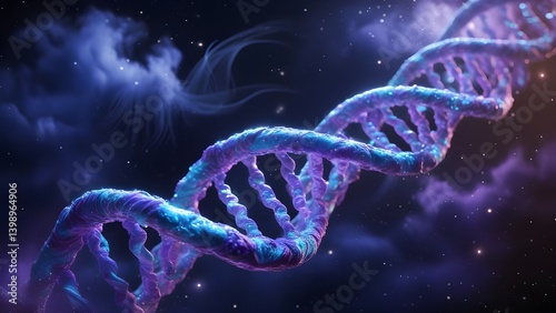 3d render of dna structure, abstract background