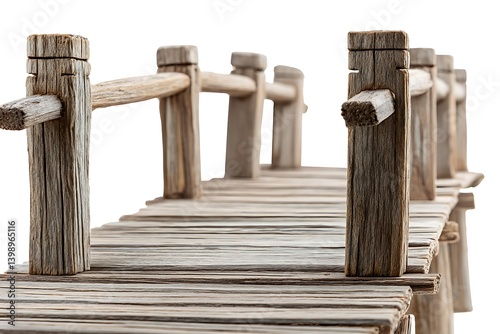 Sturdy Wooden Span Isolated White Backdrop
 photo