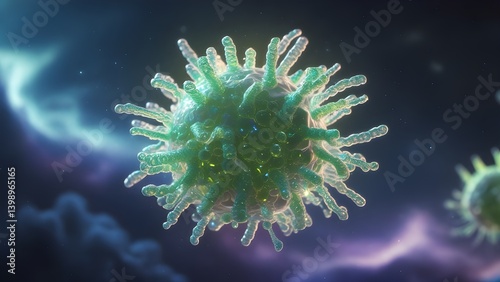 3d render of Virus structure, abstract background