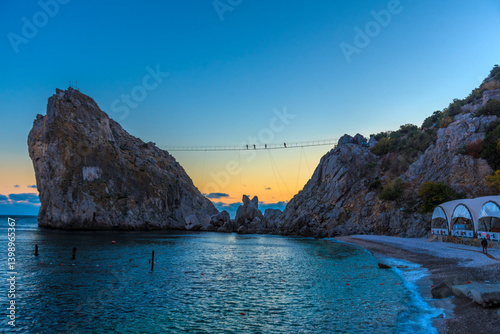 Foto on the coast of Simeiz, one of the most picturesque places in Crimea