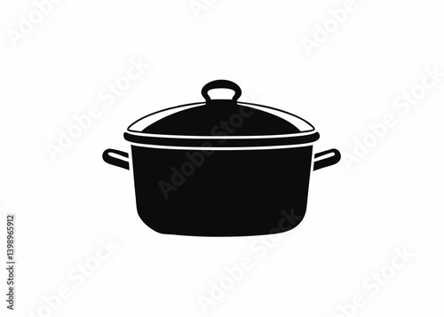 Cooking Pot Icon: A simple yet versatile icon of a cooking pot with a lid and two handles, perfect for culinary-themed designs or recipe websites.