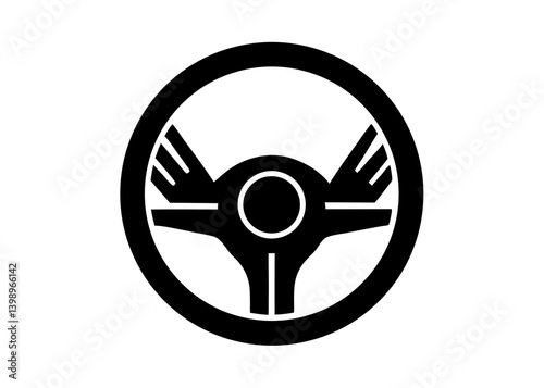 Steering Wheel Icon: A sleek, modern, and simplified symbol representing automotive control and navigation.