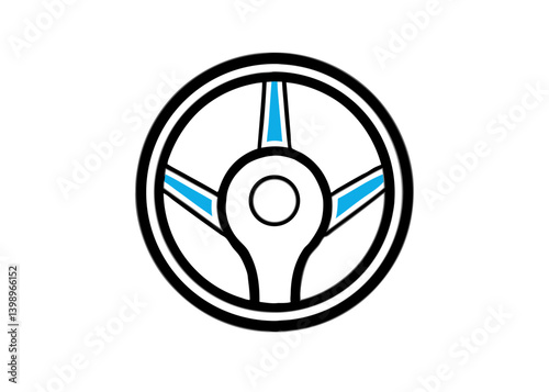 Steering Wheel Icon: A minimalist depiction of a steering wheel, rendered in a clean, simple style, embodying the essence of automotive control and direction.