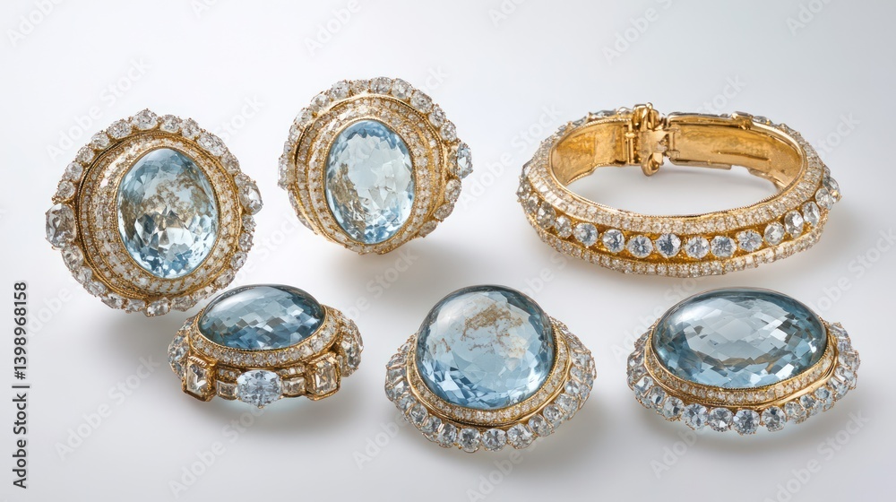 Aquamarine and Diamond Jewelry Set Aquamarine and Diamond Jewelry Set