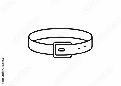 Belt Icon: Simple monochrome illustration of a belt