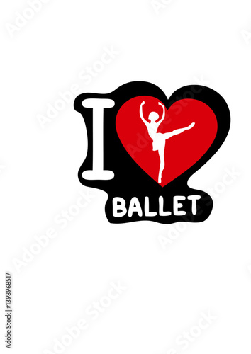 I love coeur danseuse de ballet danse classique art