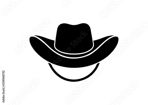Cowboy Hat Silhouette: A classic black cowboy hat, a symbol of the American West, is presented in a clean silhouette, evoking a sense of adventure and rugged individualism.