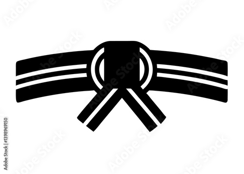 Black Belt Symbol: A symbolic representation of martial arts mastery, showcasing a black belt against a clean backdrop, capturing strength, discipline.