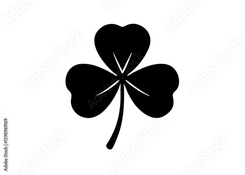 Clover Symbol in Silhouette: A simple yet elegant representation of a clover in silhouette, perfectly embodying nature's balance and harmony.