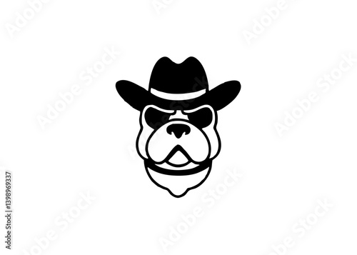 Cool Bulldog's Persona: A cool bulldog in sunglasses wearing hat, with an intriguing and confident demeanor, perfect for adding a touch of personality. 