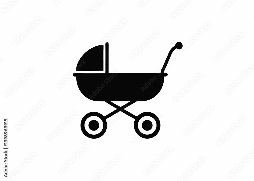 Silhouette of a Classic Stroller: An elegant, minimalist depiction of a timeless baby carriage, conveying the simple joy and anticipation of new parenthood. Silhouette of a Classic Stroller: An elegant, minimalist depiction of a timeless baby carriage, conveying the simple joy and anticipation of new parenthood.