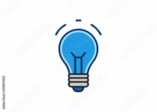 Illuminating Idea: A brightly colored illustration of a light bulb glows with energy and innovation, symbolizing ideas and creative inspiration.