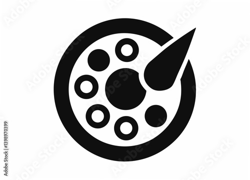 Speed Dial Icon: An elegant, high-contrast illustration of a speed dial icon, perfect for digital and print applications, embodying swiftness and connectivity.