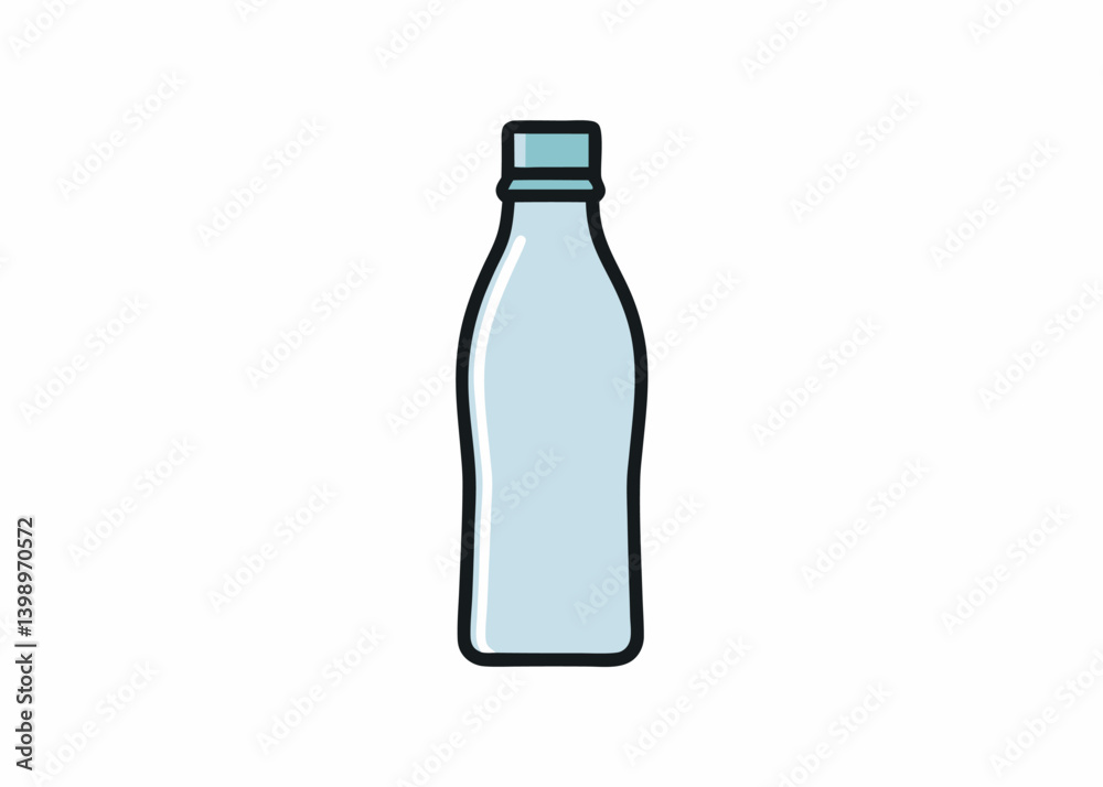 Clean and Pure: A minimalist illustration of a translucent water bottle, symbolizing refreshment and hydration. Clean and Pure: A minimalist illustration of a translucent water bottle, symbolizing refreshment and hydration.