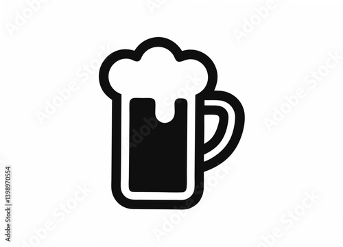 Brewing Delights: A stylish depiction of a classic beer stein, brimming with frothy refreshment and ready to enhance any design or presentation.