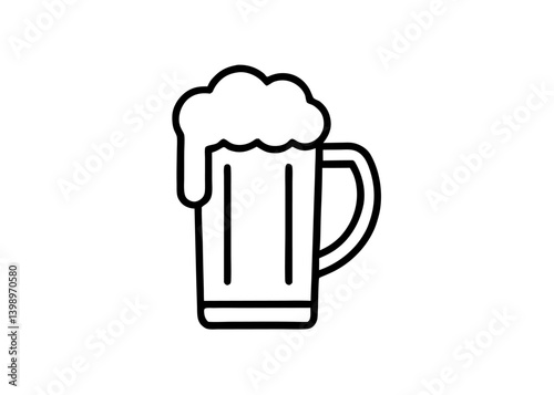 A Glass of Beer: A refreshing mug of beer, overflowing with creamy foam, offering a delightful visual of a crisp, chilled drink.
