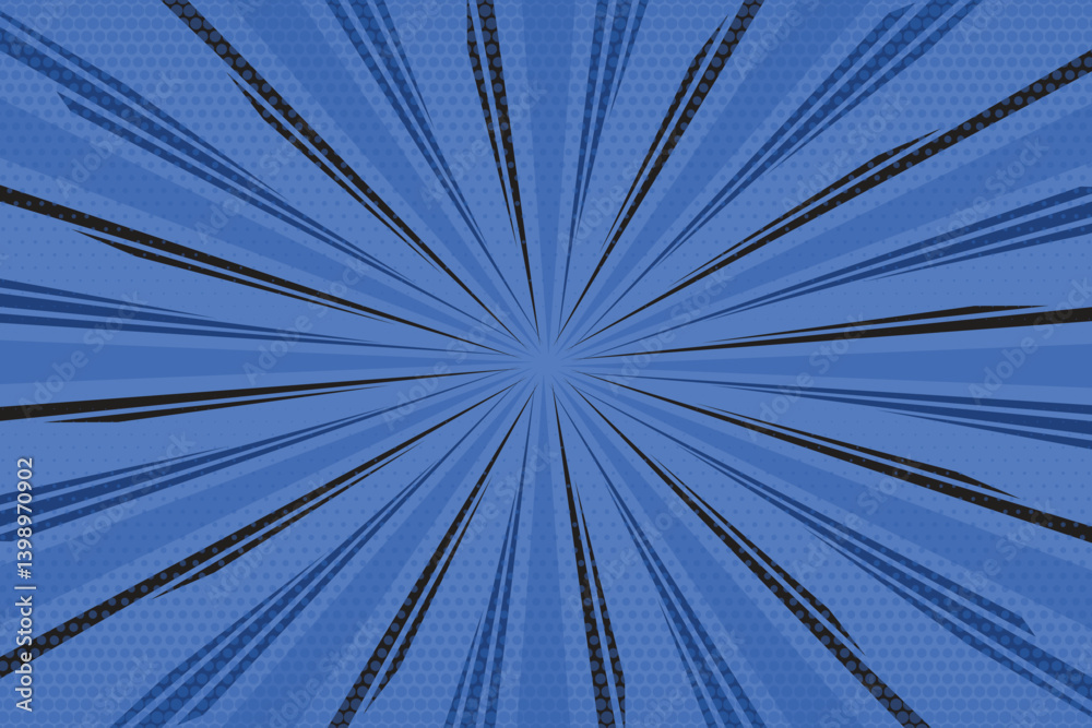 Fototapeta premium Comic book pop art strip radial backdrop