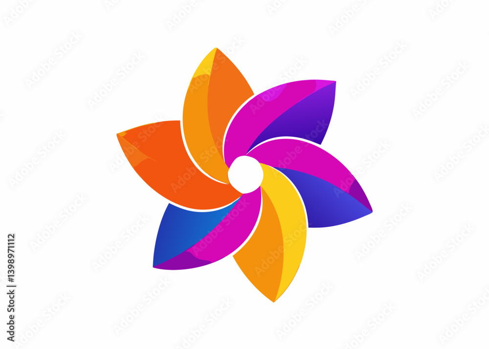 Abstract Petal Design: A captivating design of stylized petals in gradient colors, symbolizing growth, renewal, and vibrant energy. Abstract Petal Design: A captivating design of stylized petals in gradient colors, symbolizing growth, renewal, and vibrant energy.