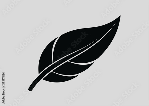 Feather in Monochrome: A sleek, minimalist illustration of a single, elegant feather against a neutral backdrop, exuding a sense of lightness and simplicity.
