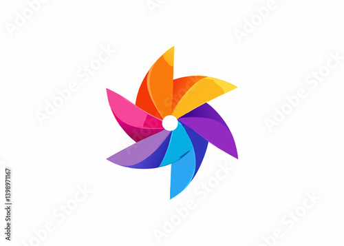 Vibrant Pinwheel Icon: A colorful pinwheel design showcasing an array of vivid hues, capturing the essence of playfulness and creativity.