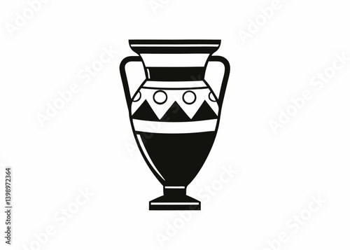 Ancient Amphora Silhouette: a simple, striking silhouette of an ancient amphora, a timeless symbol of art and culture, perfect for conveying antiquity, history, and artistic design. 