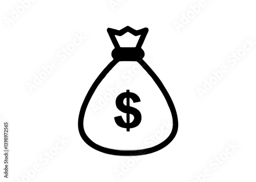 Financial Bag: A simple yet powerful illustration of a money bag with a dollar sign. This image is a symbol of wealth, savings, or financial matters.