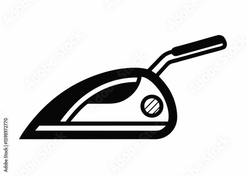 Iron Silhouette: A stark, graphic image presents a minimalist yet recognizable iron, exuding a sense of simplicity, practicality, and the timeless need for orderliness in daily life.