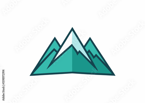 Abstract Mountain Peaks: A simple yet striking illustration of mountain peaks, embodying the essence of nature's grandeur with a minimalist design.