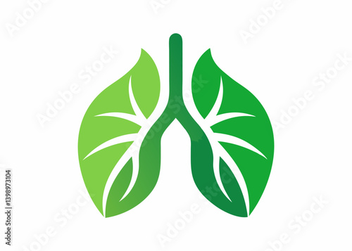 Green Leaf Lungs Symbol: A fresh and vibrant visual symbolizing the breath of life. With its intricate, nature-inspired design, it represents health, wellness, and environmental consciousness.