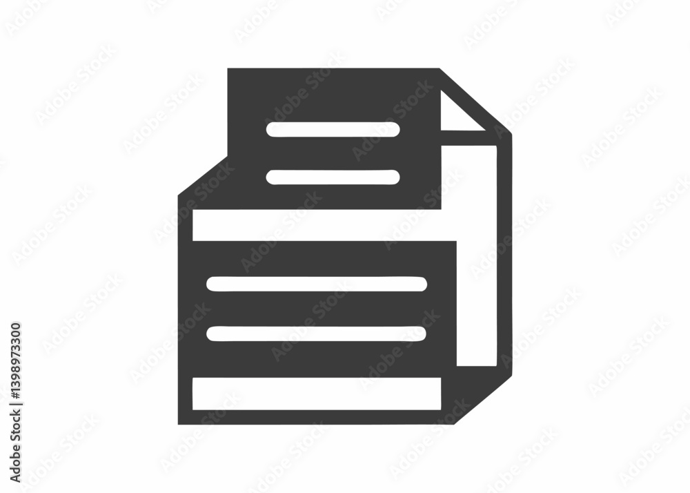 Document Icon: A minimalist icon of a document, conveying the essence of information, data, and communication, suitable for various applications. Document Icon: A minimalist icon of a document, conveying the essence of information, data, and communication, suitable for various applications.