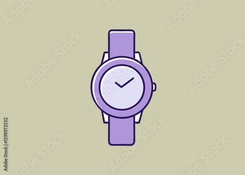 Timeless Elegance: An illustration showcasing a sleek wristwatch in soft pastel hues, its face displaying the passage of time with subtle grace and sophistication.