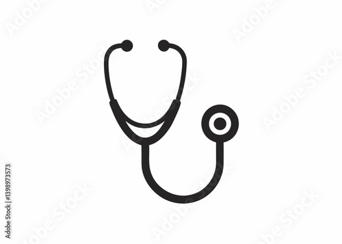 Stethoscope: A minimalist and clean illustration of a stethoscope, a universal symbol of health and medical care, showcasing the essential tool of a doctor or healthcare professional.