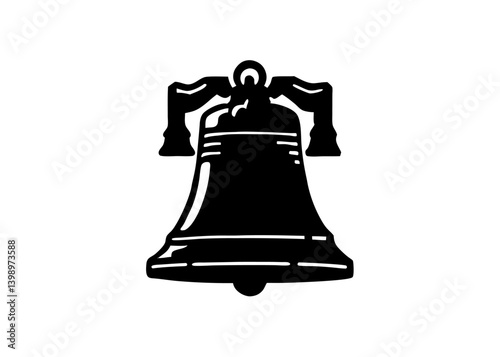 Iconic Bell: A stark and striking monochrome rendering of a historical bell, exuding a sense of heritage and enduring symbolism.