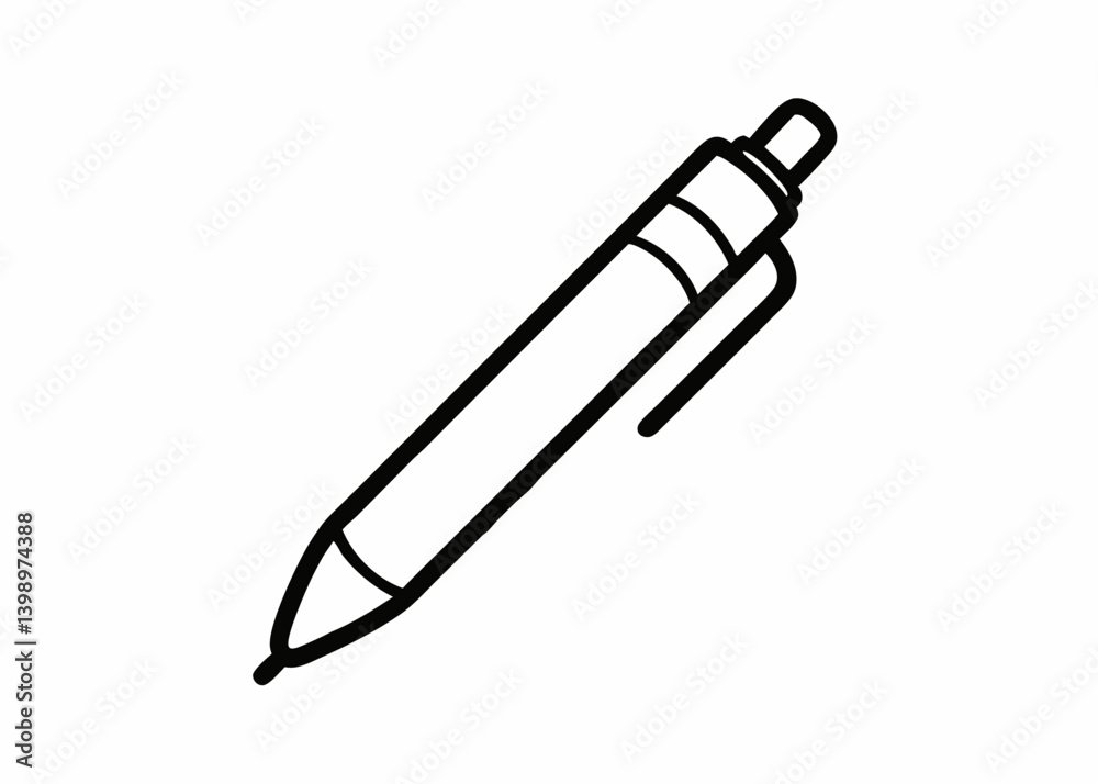 Fototapeta premium Simple Pen's Precision: An illustrative image showcasing a sleek, minimalist pen design. Emphasizing the core function of writing and communication through design.
