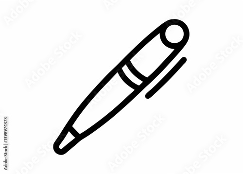 Pen Icon: A minimalistic vector illustration of a sleek and modern pen, ready to capture ideas with precision.