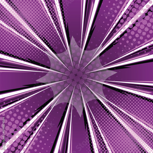 Comic book pop art strip radial backdrop