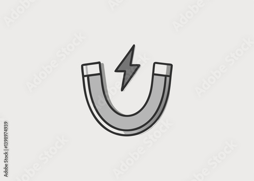 Magnetic Attraction: A simple yet evocative illustration featuring a horseshoe magnet with a bold lightning bolt, symbolizing attraction, power, and energy.