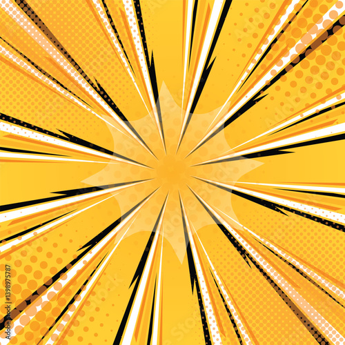 Comic book pop art strip radial backdrop