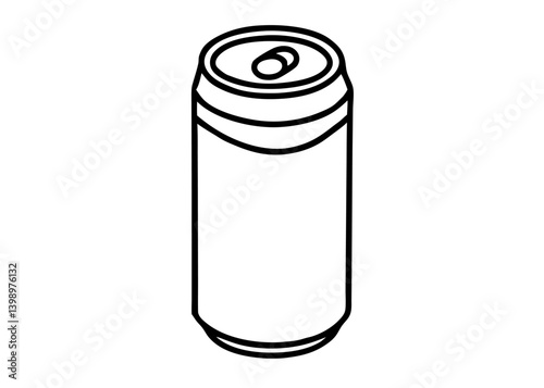 Monochrome Beverage Can: A simple yet captivating monochrome illustration of a soda beverage can, perfect for a variety of design applications and conceptual visuals.