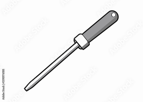  Precision in Hand: An illustration of a single screwdriver, a vital tool for intricate tasks, showcasing functionality and design. 