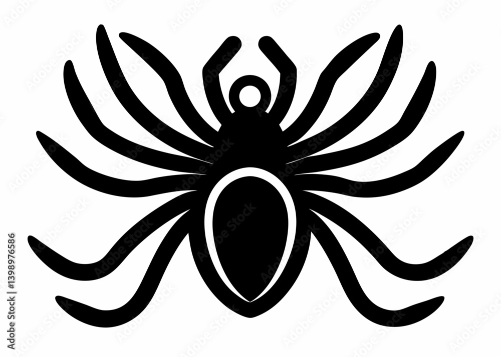Silhouette Spider: A stark silhouette of a spider, meticulously crafted with striking precision, emerges against a pristine backdrop, perfect for conveying themes of mystery, danger. Silhouette Spider: A stark silhouette of a spider, meticulously crafted with striking precision, emerges against a pristine backdrop, perfect for conveying themes of mystery, danger.