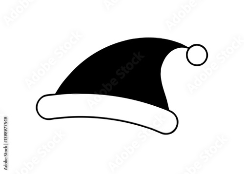 A festive Christmas cap icon: A cheerful and simple design of a Christmas cap, ready to celebrate the holiday season with a touch of winter magic. 