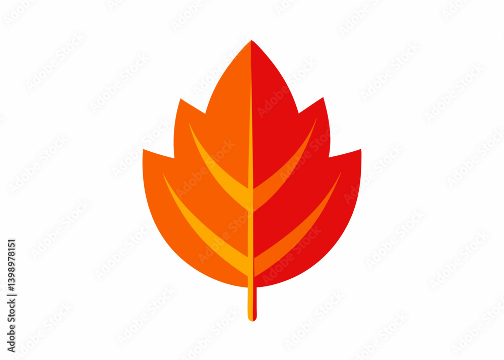 Obraz premium Autumnal Leaf's Vibrant Hues: Witness a captivating portrayal of an autumn leaf, its warm red and orange tones embodying the essence of fall. Witness the season's beauty. 