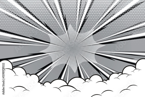 Comic book pop art strip radial backdrop